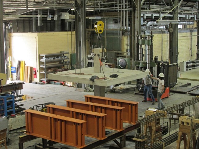 construction workers in warehouse