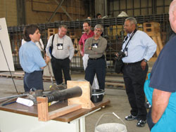 group listening to presentation by Sharon Wood